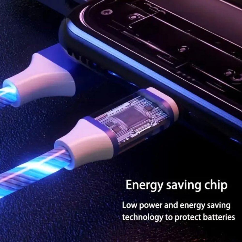 Blue LED Light Charging Cable For Android And iPad Models That Use USB-C - Picture 3 of 4